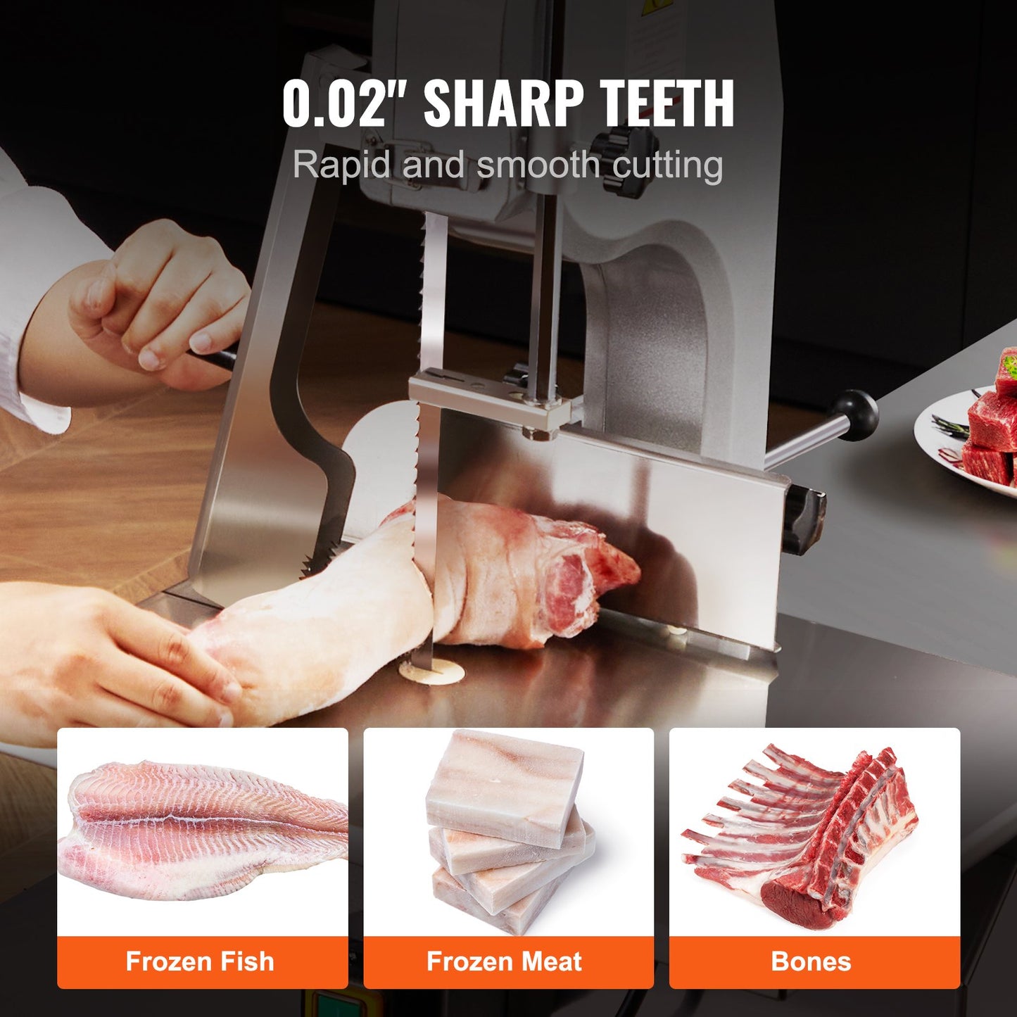 Band Saw Blade for Cutting Meat Bone 83.5"x0.63"x0.02" Carbon Steel 5 PCS