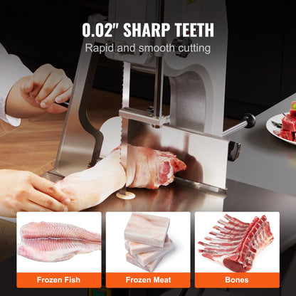 Band Saw Blade for Cutting Meat Bone 51.2"x0.63"x0.02" Carbon Steel 5 PCS