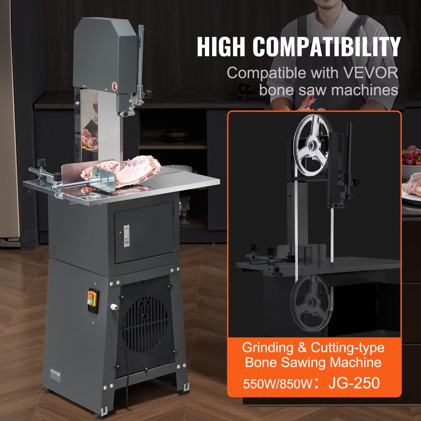 Band Saw Blade for Cutting Meat Bone 82.3"x0.63"x0.02" Carbon Steel 5 PCS