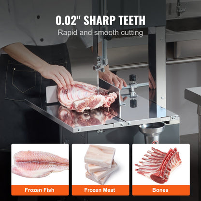 Band Saw Blade for Cutting Meat Bone 82.3"x0.63"x0.02" Carbon Steel 5 PCS