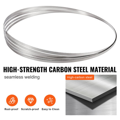 Band Saw Blade for Cutting Meat Bone 82.3"x0.63"x0.02" Carbon Steel 5 PCS