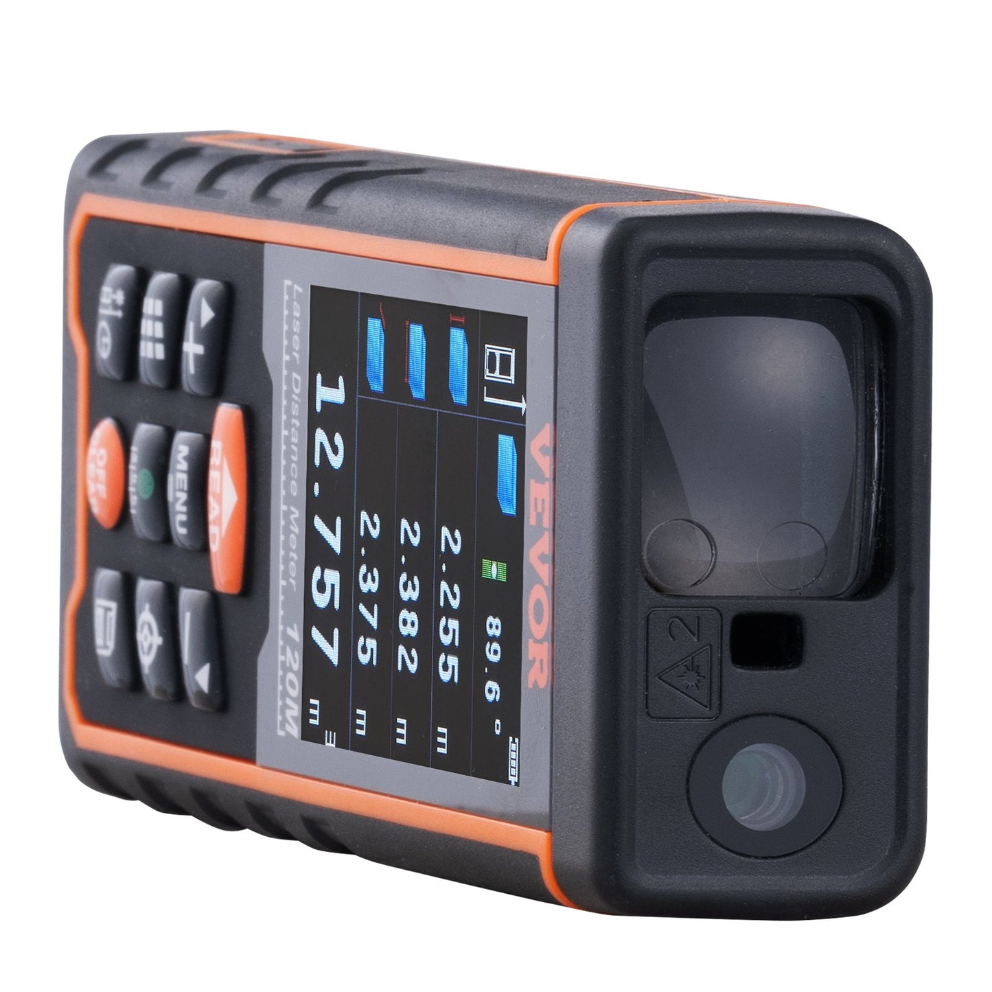 Laser Measure, 400 ft, ±1/16'' Accuracy Laser Distance Measure with 100-Group Storage, ft/m/in/ft+in, 2.4'' Colorlit LCD Screen Laser Meter, Pythagorean Mode, Measure Distance, Area and Volume