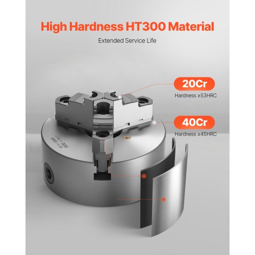 6 in 3-jaw self-centering lathe chuck 1 1/2 in-8 threaded support plate | EU