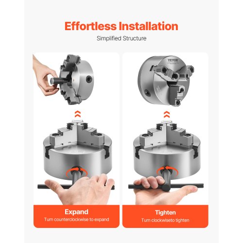 6 in 3-jaw self-centering lathe chuck 1 1/2 in-8 threaded support plate | EU