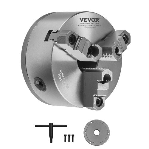 6 in 3-jaw self-centering lathe chuck 1 1/2 in-8 threaded support plate | EU