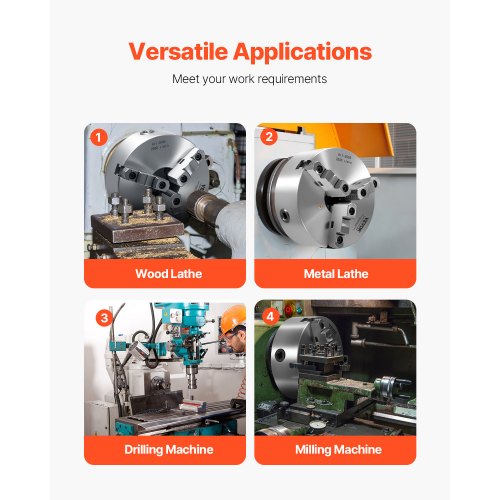 8 in 3-jaw self-centering lathe chuck 2 1/4 in-8 threaded support plate | EU