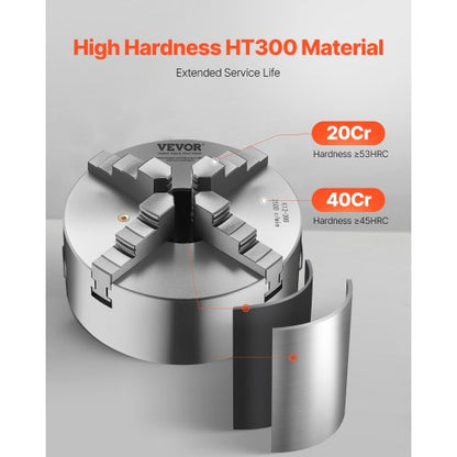 8 in 4-jaw self-centering lathe chuck 1 1/2 in-8 threaded support plate | EU