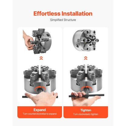 6-inch 6-jaw self-centering lathe chuck with D1-4 cam lock backing plate | EU