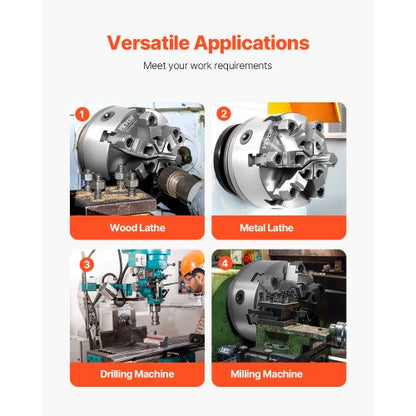 6-inch 6-jaw self-centering lathe chuck with D1-4 cam lock backing plate | EU