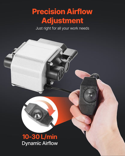 Air Assist justerbar 30 l/min luftpumpsats för lasergravör och skärare