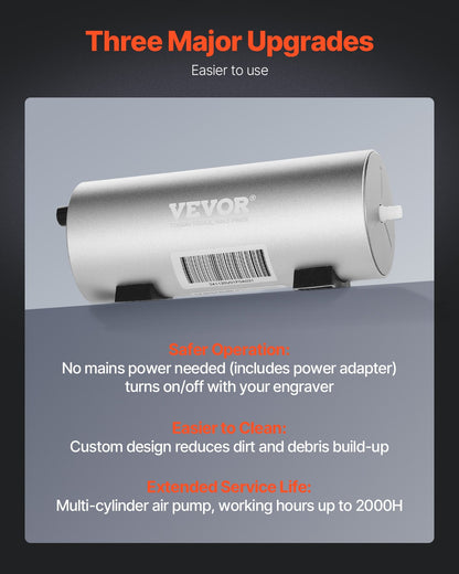 Air Assist, Adjustable 30 L/min Airflow, Air Assist Pump Kit for Laser Cutter and Engraver, Clear Smoke and Dust, Reduce Surface Temperature, Shield Laser Lens, for Laser Engraver ≥ 20W