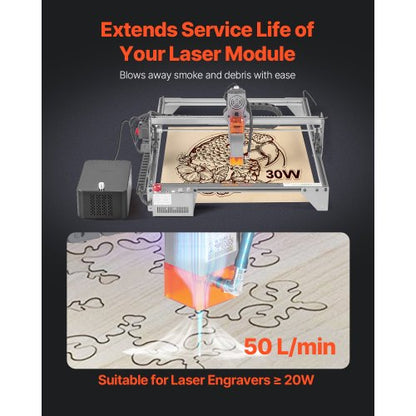 Air Assist Einstellbare 50 L/min Luftpumpe für Lasergravierer-Schneidegeräte ≥ 20 W | EU