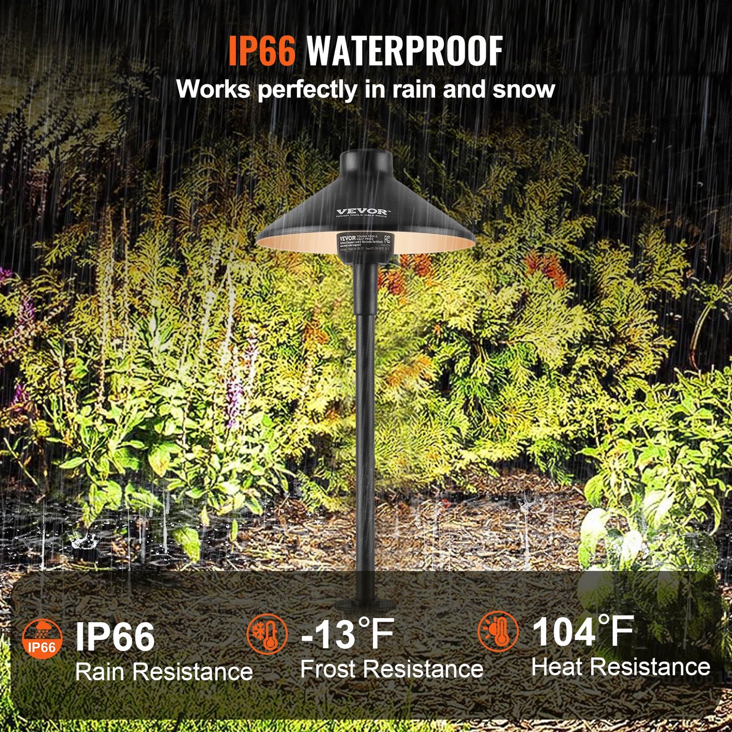 12 Pack Low Voltage Landscape Path Lights, 3W 210LM 12V-24VAC/DC Outdoor LED Pathway Lighting, 3000K Warm White Walkway Lights with Quick Connectors, IP66 Waterproof for Yard Garden Sidewalk