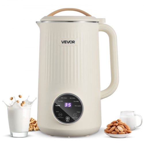 8-in-1 Nut Milk Maker, 34 oz Soy Milk Maker with 180W Blending, for Homemade Oat, Nut, Soy, Juice, Milkshake, Rice Cereal, Plant-Based Beverages with Self-Cleaning, Boil Water, 12-Hour Delay