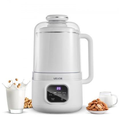8-in-1 Nut Milk Maker, 34 oz Soy Milk Maker with 200W Blending, for Homemade Oat, Nut, Soy, Juice, Milkshake, Rice Cereal, Plant-Based Beverages with Self-Cleaning, Boil Water, 12-Hour Delay