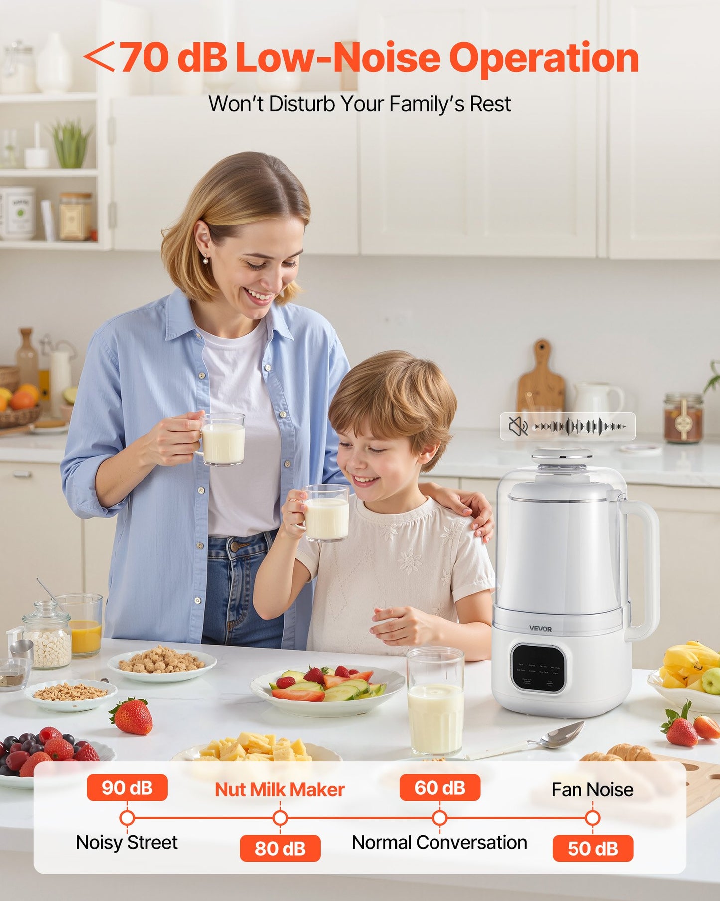 8-in-1 Nut Milk Maker, 34 oz Soy Milk Maker with 200W Blending, for Homemade Oat, Nut, Soy, Juice, Milkshake, Rice Cereal, Plant-Based Beverages with Self-Cleaning, Boil Water, 12-Hour Delay