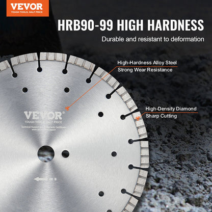 Diamond Blade 12 Inch Concrete Saw Blade Wet or Dry 0.47 Inch Wavy Teeth