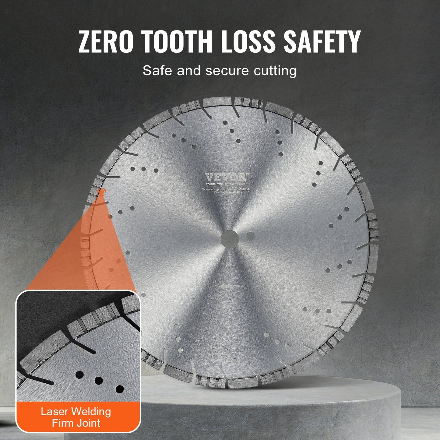 Diamantklinge 16 Zoll Betonsägeblatt Nass oder Trocken 0,47 Zoll Schrägzähne