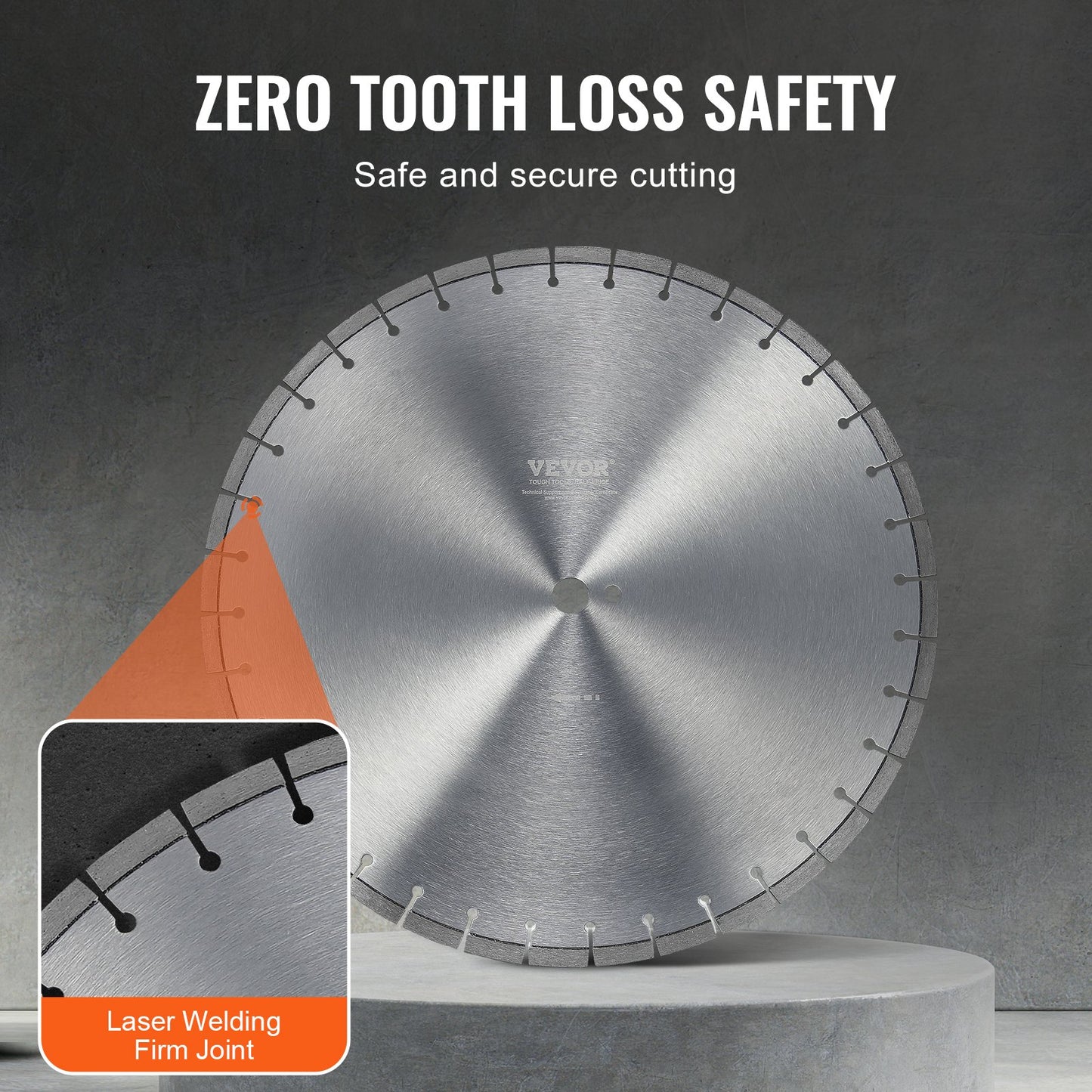 Diamond Blade 20 Inch Concrete Saw Blade Wet or Dry 0.47 Inch Flat Teeth