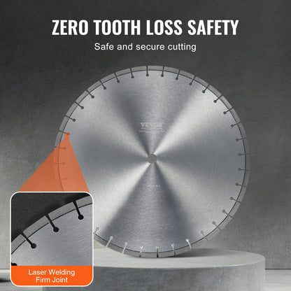 Diamond Blade 20 Inch Concrete Saw Blade Wet or Dry 0.47 Inch Flat Teeth