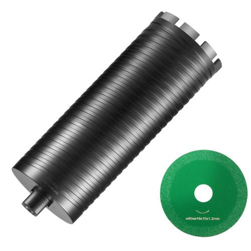 Core Drill Bit, 4" Wet/Dry Diamond Core Drill Bits for Brick and Block, Concrete Core Drill Bit with Pilot Bit Adapter and Saw Blade, 9.5" Drilling Depth, 5/8"-11 Inner Thread, Laser Welding