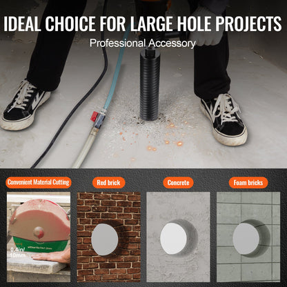 Kernbohrer, 2,5" Nass-/Trocken-Diamantkernbohrer für Ziegel und Blöcke, Betonkernbohrer mit Zentrierbohreradapter und Sägeblatt, 9,5" Bohrtiefe, 5/8"-11 Innengewinde, Laserschweißen