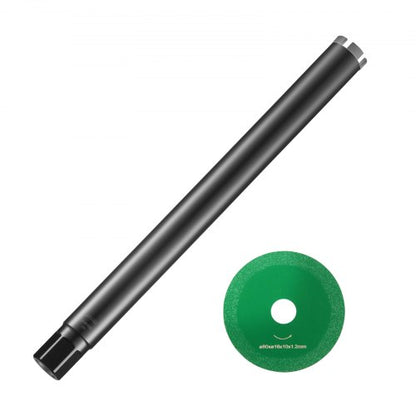 Core Drill Bit, 2" Wet Diamond Core Drill Bits, 14" Drilling Depth Concrete Core Drill Bit with Saw Blade, 1-1/4"-7 Inner Thread, Laser Welding, Diamond Wet Coring Bit for Concrete Brick