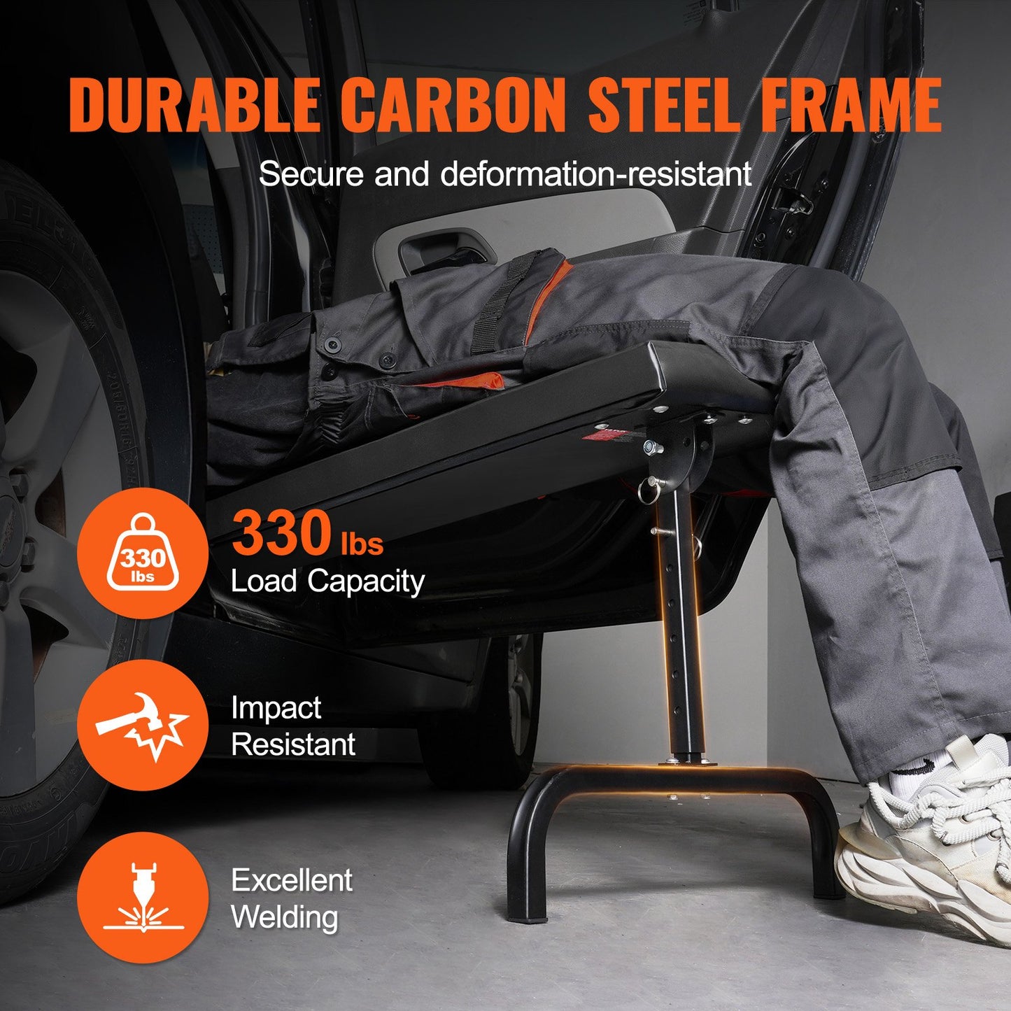 40 Zoll Rollbrett für unter dem Armaturenbrett, 330 Pfund, rollende Garagenrollbrett, höhenverstellbar