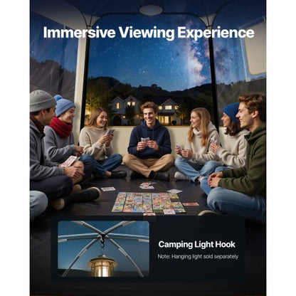 Pop-up bubbeltält, 3,05 x 2,75 m vattentätt och UV-resistent, genomskinligt campingtältskydd, utomhusträdgårdskupoltält med fönster, 540° panoramautsikt, för 4-8 personer uteplats bakgård |  EU