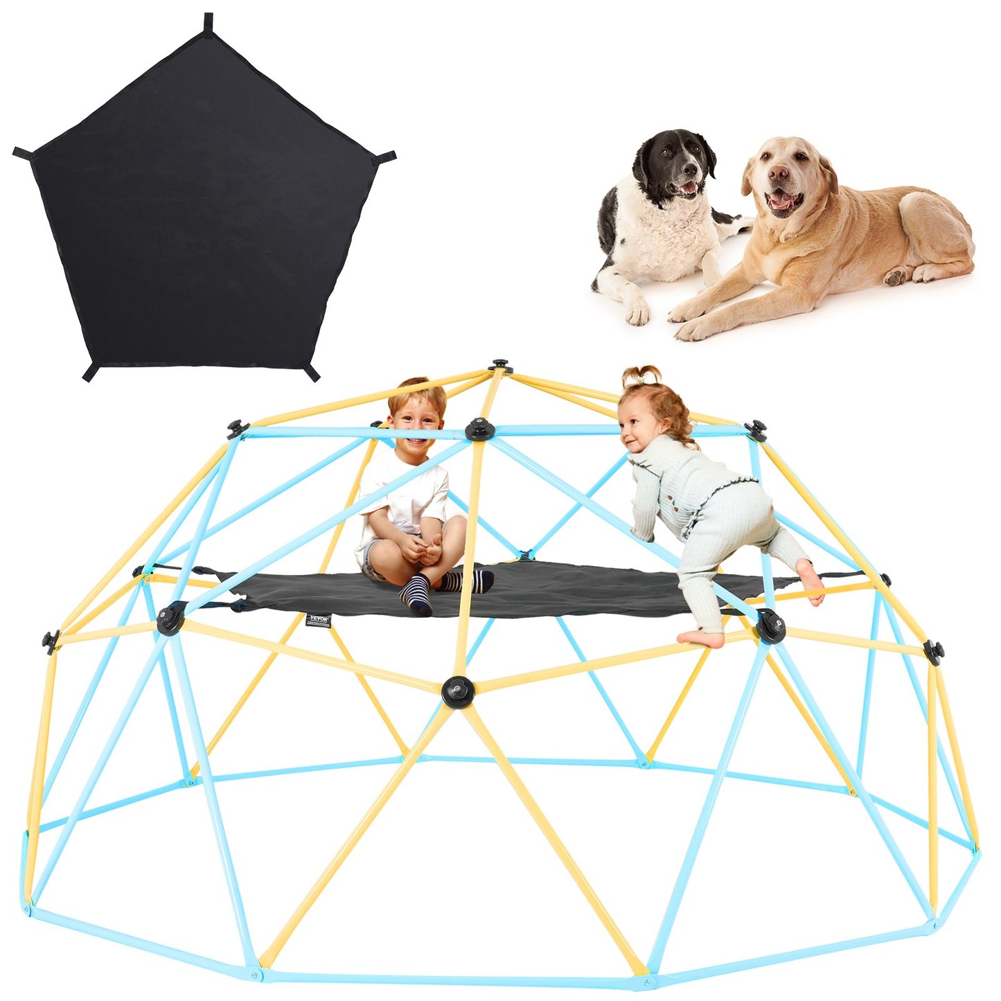 Dome Climber Hängematte, Kletterkuppel-Zubehör, Kletterkuppel-Hängematte. Geeignet für 10 Fuß Kuppelklettern, Tragkraft 350 Pfund, Pentagon Jungle Gym Hängematte für den Außenbereich (nur Hängematte)