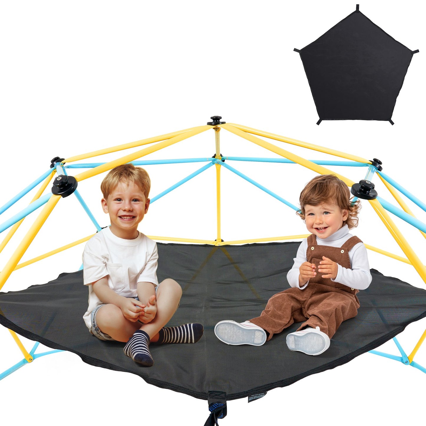 Dome Climber Hängematte, Kletterkuppel-Zubehör, Kletterkuppel-Hängematte. Geeignet für 10 Fuß Kuppelklettern, Tragkraft 350 Pfund, Pentagon Jungle Gym Hängematte für den Außenbereich (nur Hängematte)