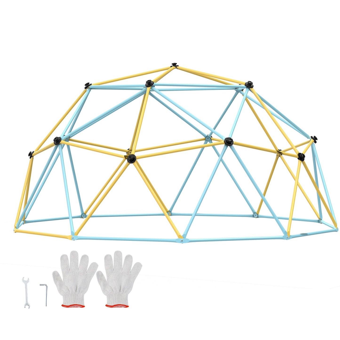 Climbing Dome, 10FT Geometric Dome Climber Play Center for Kids 3 to 10 Years Old, Jungle Gym Supports 750 LBS and Easy Assembly, with Climbing Grips, Outdoor Play Equipment for Kids