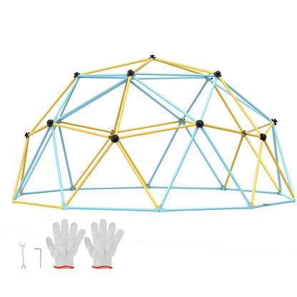 Climbing Dome, 10FT Geometric Dome Climber Play Center for Kids 3 to 10 Years Old, Jungle Gym Supports 750 LBS and Easy Assembly, with Climbing Grips, Outdoor Play Equipment for Kids