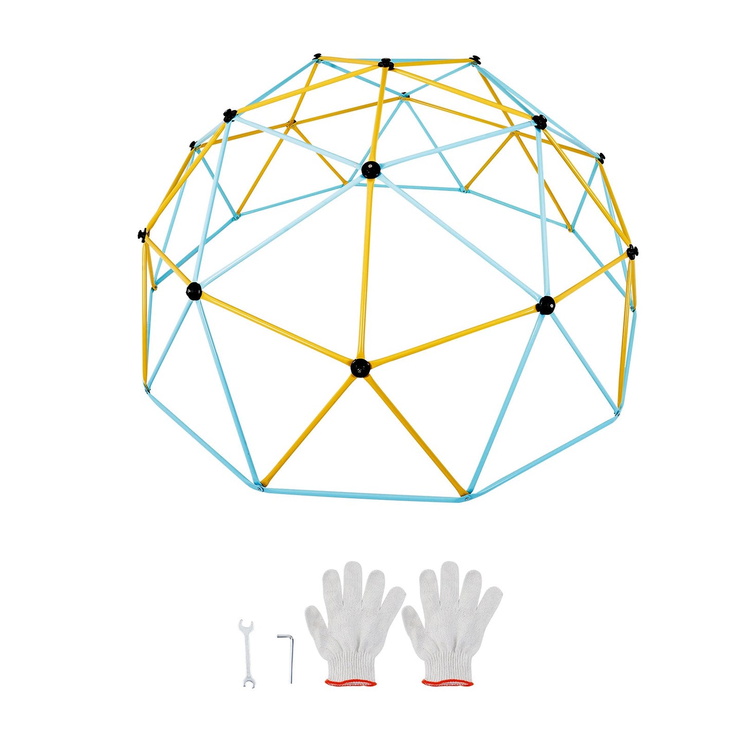 Kletterkuppel, 12 Fuß großes geometrisches Kuppel-Kletterspielzentrum für Kinder von 3 bis 10 Jahren, Klettergerüst trägt 750 Pfund und ist einfach zu montieren, mit Klettergriffen, Outdoor-Spielgerät für Kinder