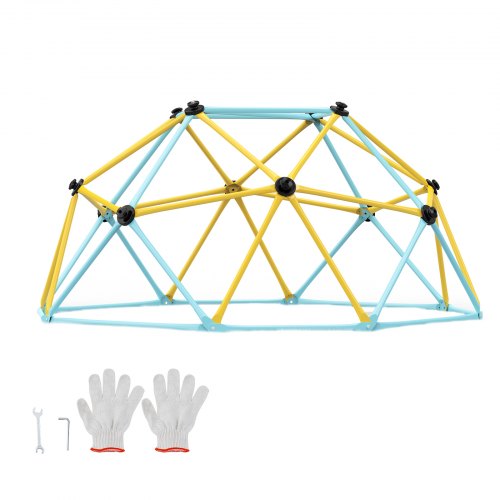 Climbing Dome, Jungle Gym Supports 600LBS and Easy Assembly, 6FT Geometric Dome Climber Play Center for Kids 3 to 9 Years Old, with Climbing Grip, Outdoor and Indoor Play Equipment for Kids