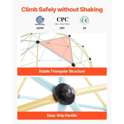 Kletterkuppel 10FT Geometrische Kuppel Kletterer 1000LB Belastung Kinder Klinggym | EU