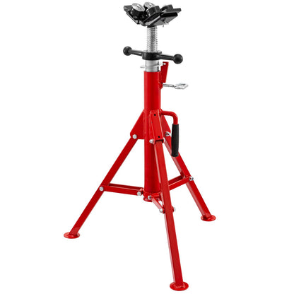 Pipe Jack Stand, Model V-Head 1107A Head High Folding Pipe Stand, Steel Jack Stands, 2 Ton Capacity Pipe Stand, 28-inch to 51.5-inch Pipe Jack Stand with 4-Ball Transmission