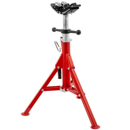 Pipe Jack Stand, 2500LB Heavy Duty Welding Pipe Stand, with 4-Ball Transfer V-Head and Folding Legs, Adjustable Height 24"-43" 1107B-type Pipe Jacks for Welding