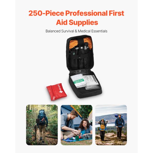 Survival Kit Erste Hilfe 250 Stück Notfall Medizinische Trauma Tasche für Camping