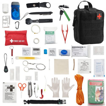 Survival Kit Erste Hilfe 250 Stück Notfall Medizinische Trauma Tasche für Camping