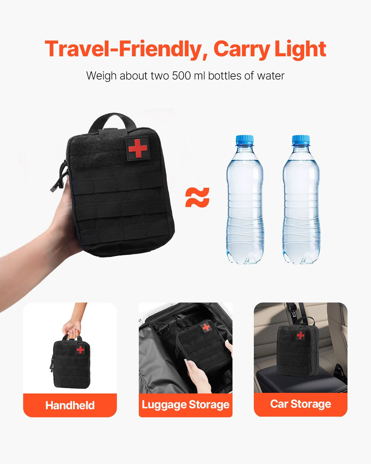 Survival First Aid Kit, 250 Pieces, 600D Nylon Trauma First Aid Bag, Survival Gear and Equipment, Emergency Kits, for Men Women Camping, Boat, Earthquake, Hiking, Hunting, and Outdoor Adventure