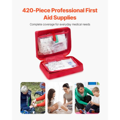 First Aid Kit 420 Pieces Large Survival Bag Emergency Medical Equipment