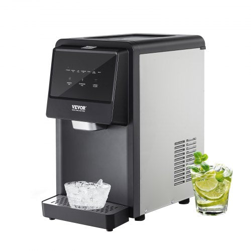 Countertop Ice Maker, 62lbs in 24Hrs, Auto Self-Cleaning Portable Ice Maker with Water Filling Pipe, Water Filter and Drainpipe, Automatic Water Refill Ice Machine for Home Kitchen Office Party