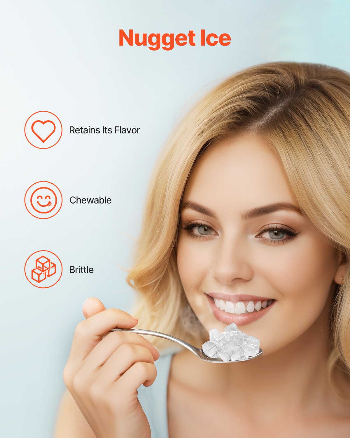 Nugget Ice Maker, 37lbs/24H Pebble Ice Maker with Self Cleaning, Chewable Ice Maker with Ice Scoop and Basket, Stainless Steel Ice Machine with Convenient Ice Transfer for Home Kitchen Office