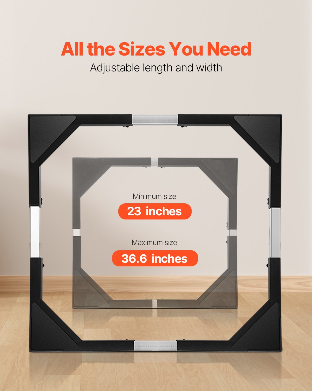 Mobiler Kühlschranksockel, 1200 lbs, 23 - 36,6 Zoll, verstellbarer Möbelwagen