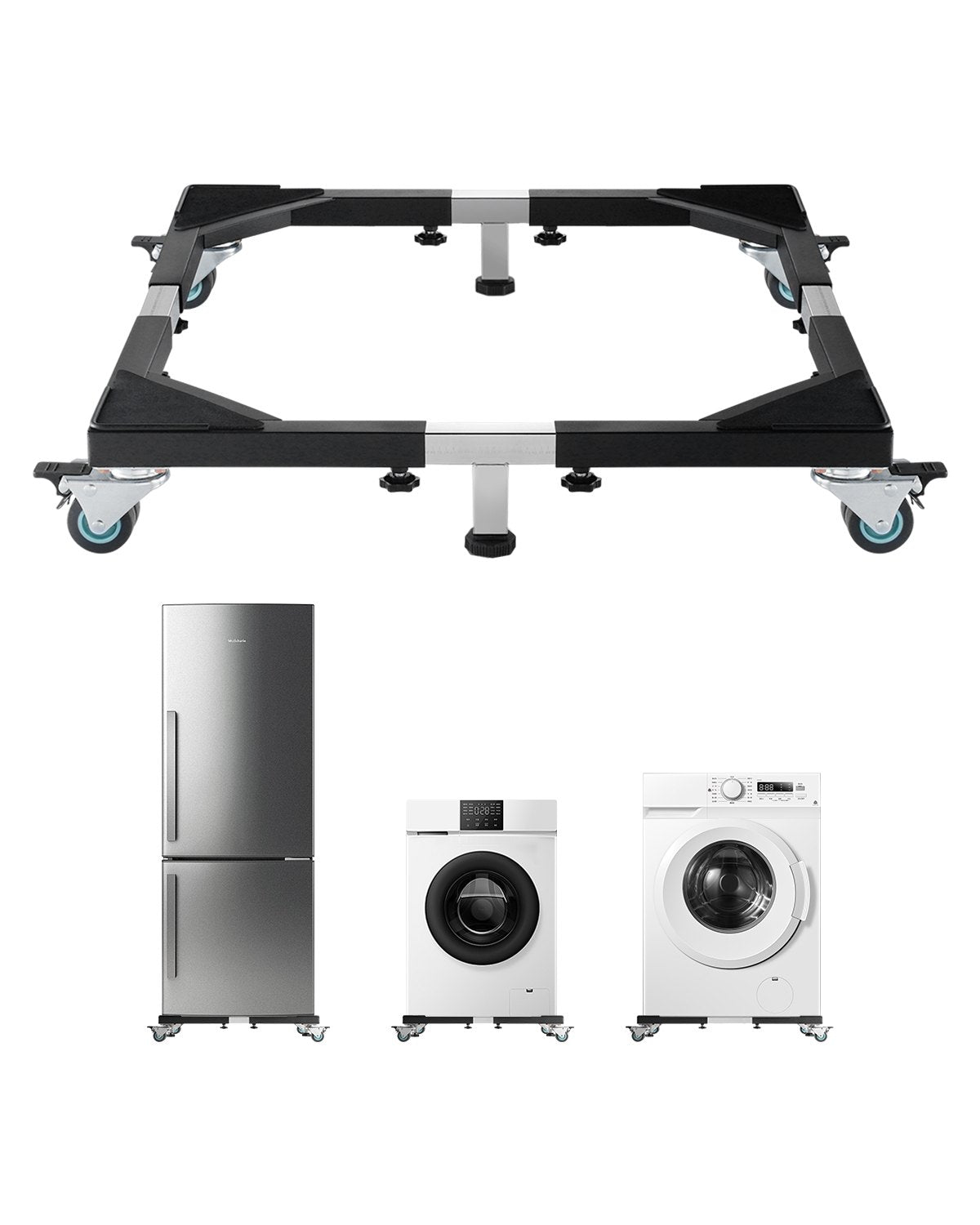 Mobiler Kühlschranksockel, 1200 lbs, 23 - 36,6 Zoll, verstellbarer Möbelwagen