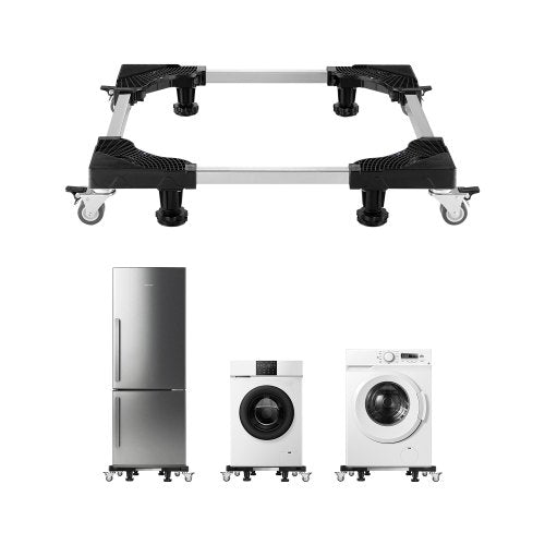 Fridge Stand Mobile Base, 1100 lbs Load Capacity, Washing Machine Stand with 8 Locking Twin Wheels and 4 Brakes, 27.5 -35.4 Inches Adjustable Furniture Dolly for Washer, Refrigerator and Dryer