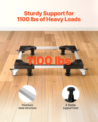 Mobiler Kühlschranksockel, 1100 lb, 27,5-35,4 Zoll, verstellbarer Möbelwagen