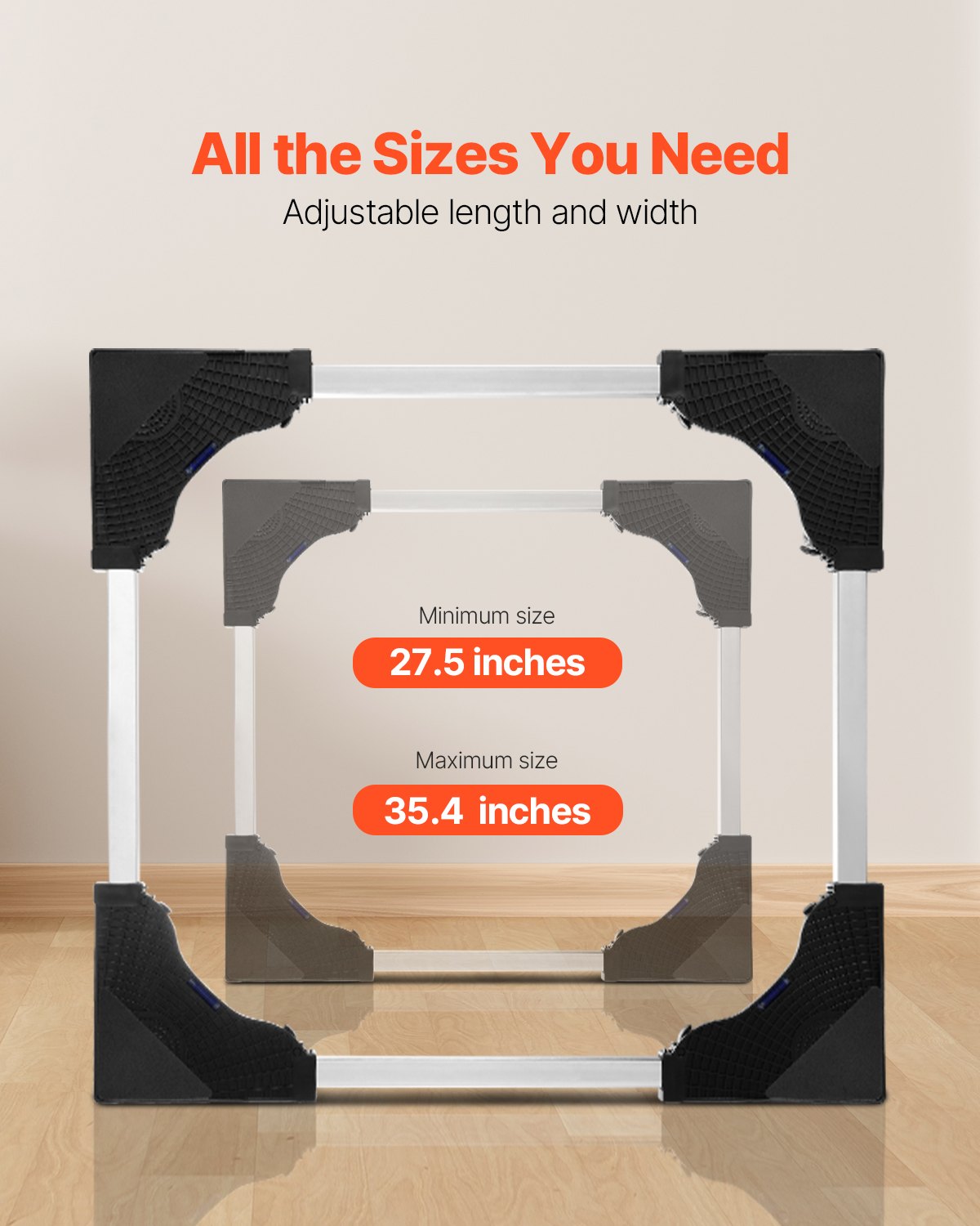 Mobiler Kühlschranksockel, 1100 lb, 27,5-35,4 Zoll, verstellbarer Möbelwagen