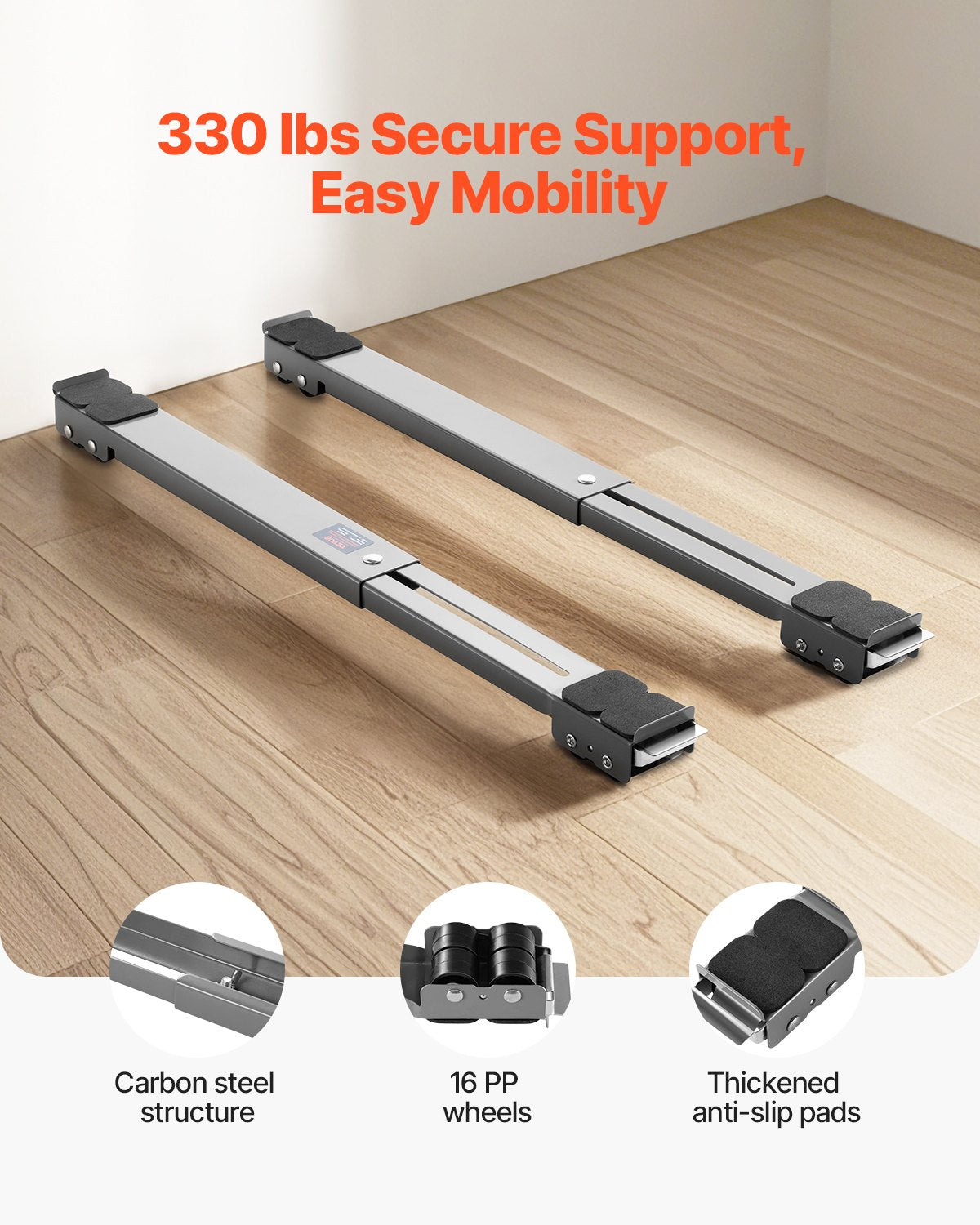 Furniture Dolly Mobile Roller 330 lbs Loading Retractable Appliance Rollers